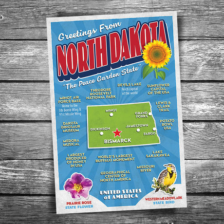 Greetings from North Dakota Postcard