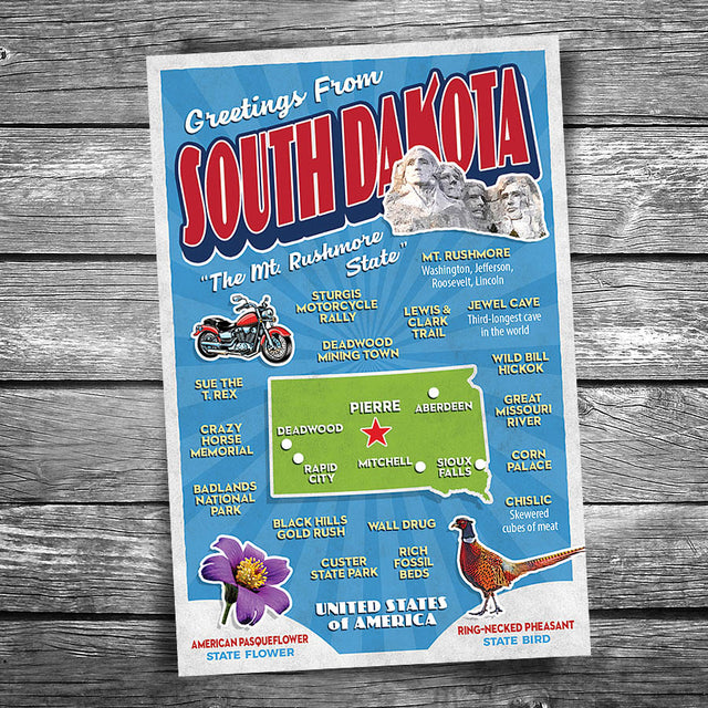 Greetings from South Dakota Postcard