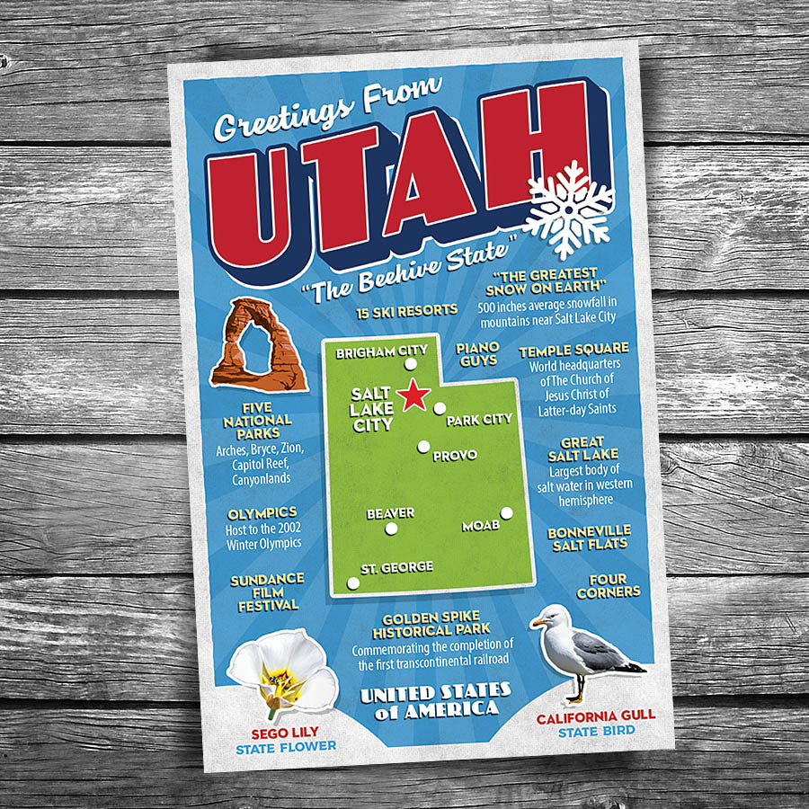 Greetings from Utah Postcard