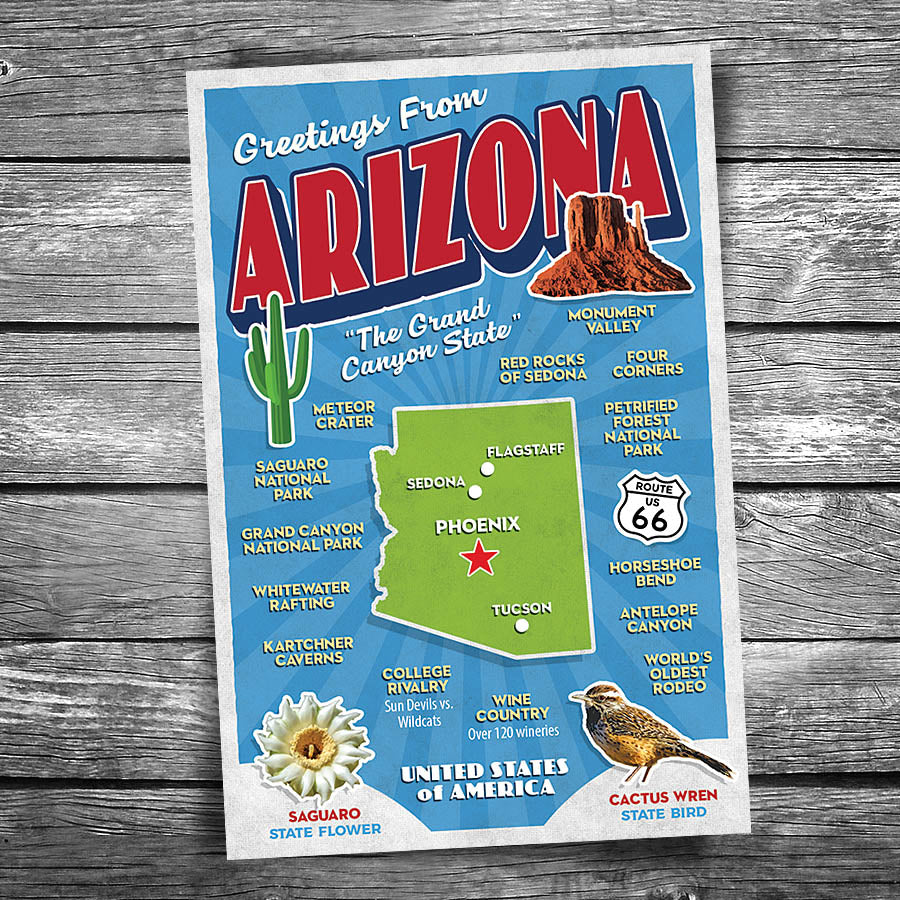 Greetings from Arizona Postcard
