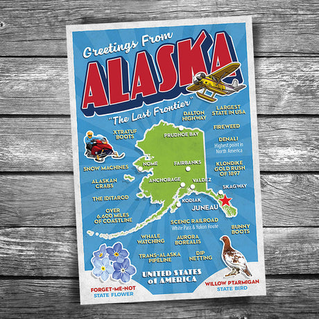 Greetings from Alaska Postcard