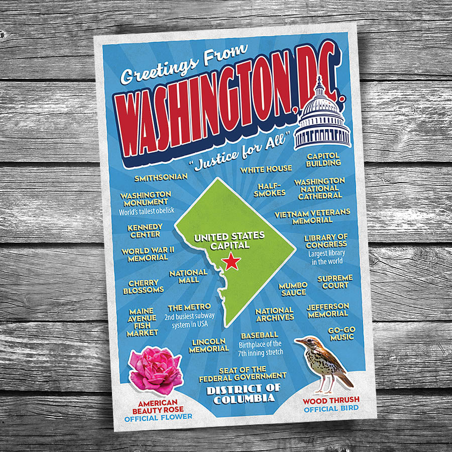 Greetings from Washington DC Postcard