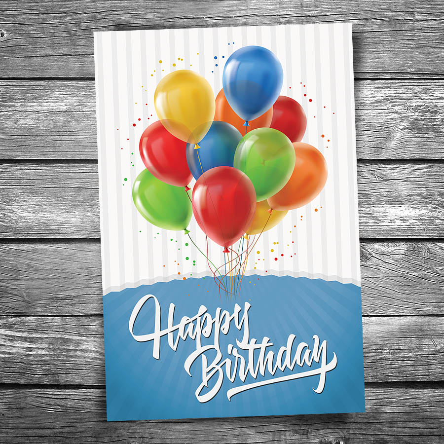 Happy Birthday Balloons Postcard
