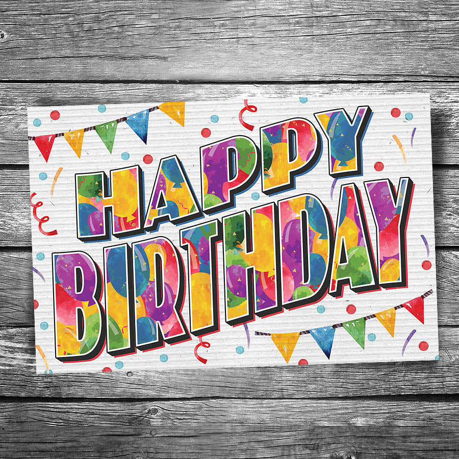Happy Birthday Large Letter Postcard - RETIRED