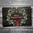 Christmas Neon Wreath Postcard