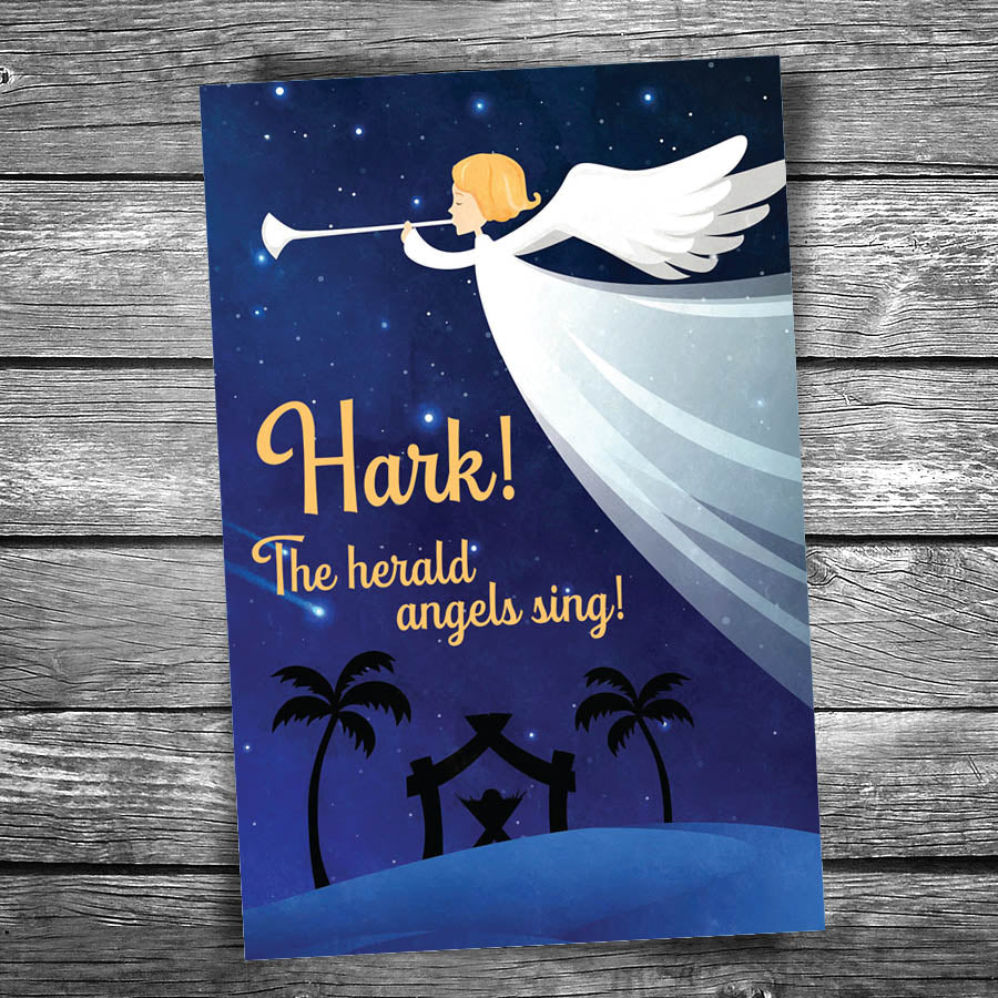 Christmas Hark the Herald Postcard