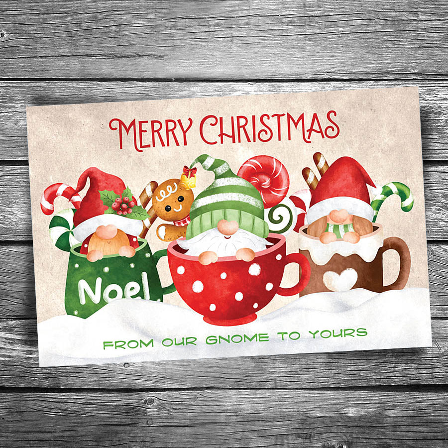 Christmas Gnomes Postcard