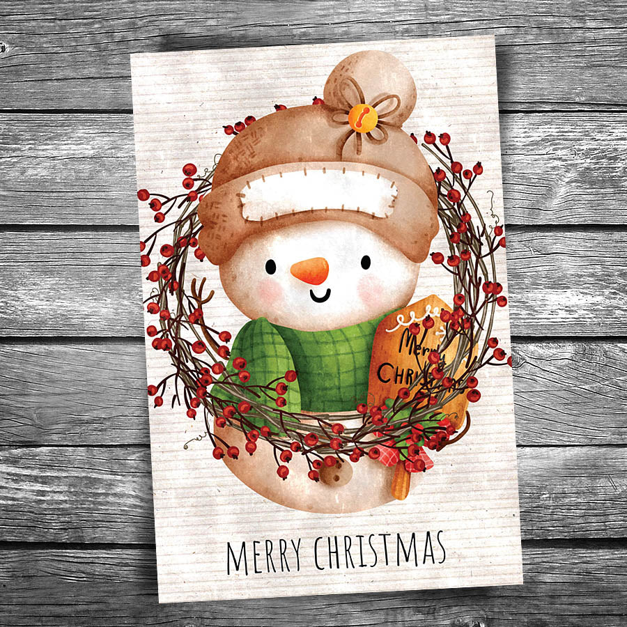 Country Snowman Postcard
