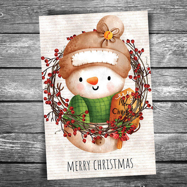 Country Snowman Postcard