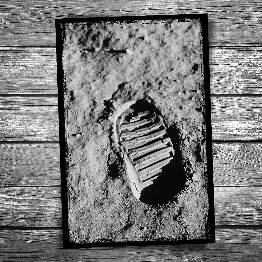 Moon Bootprint Postcard