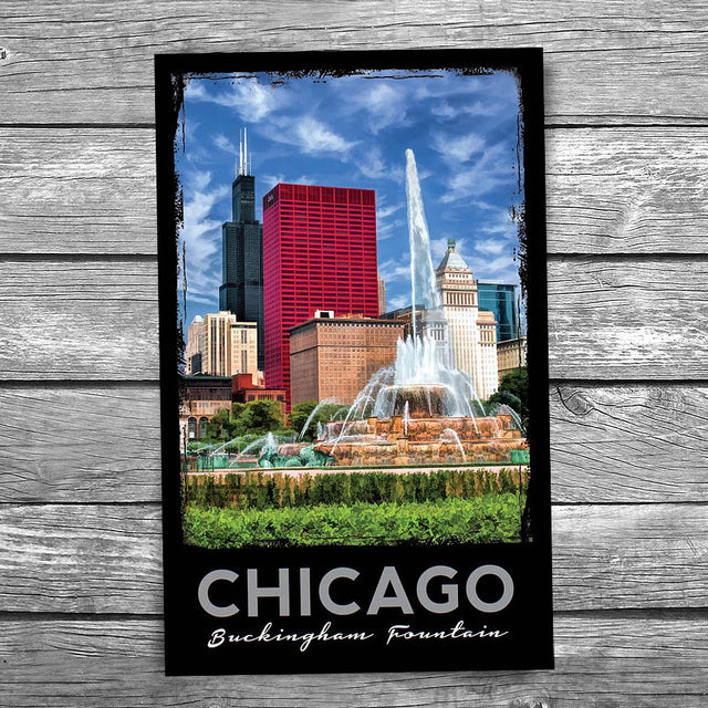 Buckingham Fountain and Willis Tower Postcard