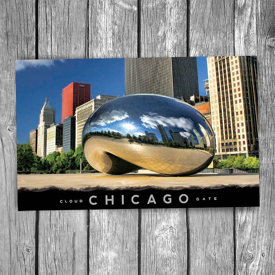 Cloud Gate Bean Michigan Ave Chicago Postcard
