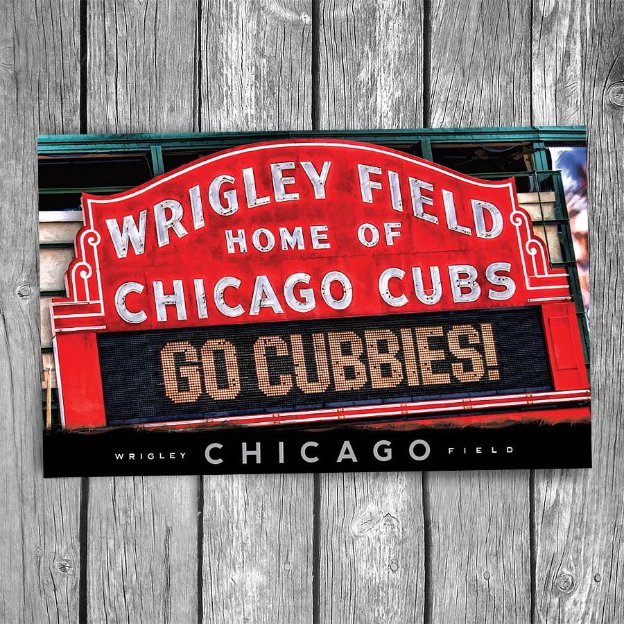 Wrigley Field Sign Postcard