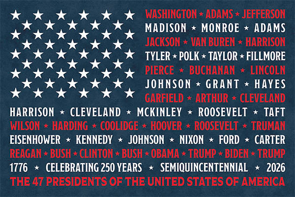 Flag of Presidents Postcard