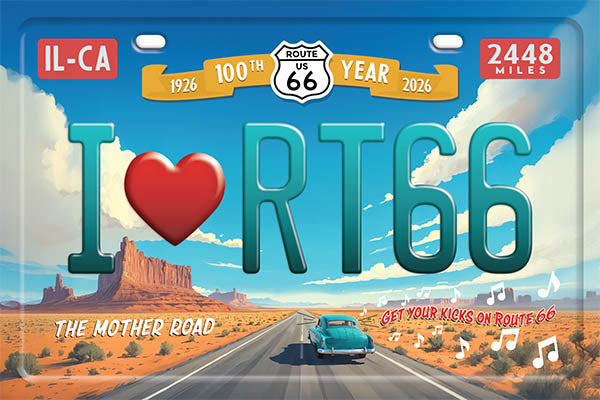Route 66 License Plate Postcards