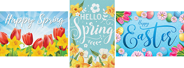 Brighten someone’s day with spring + flower postcards