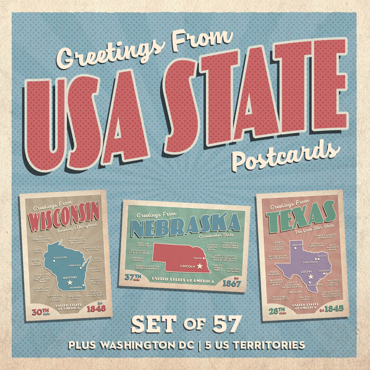 Should We Redesign the Greetings from USA State Postcards?