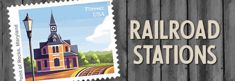 Railroad Stations Stamps
