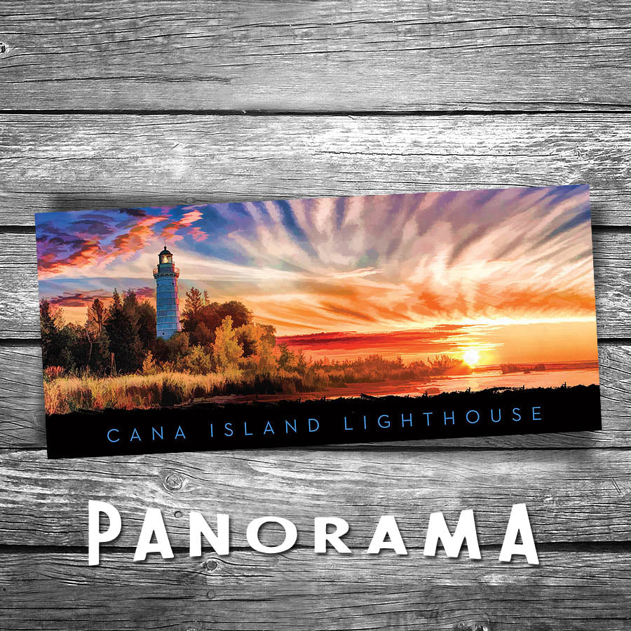 Cana Island Lighthouse Panorama Postcard