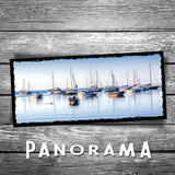 Boat Reflections Panorama Postcard