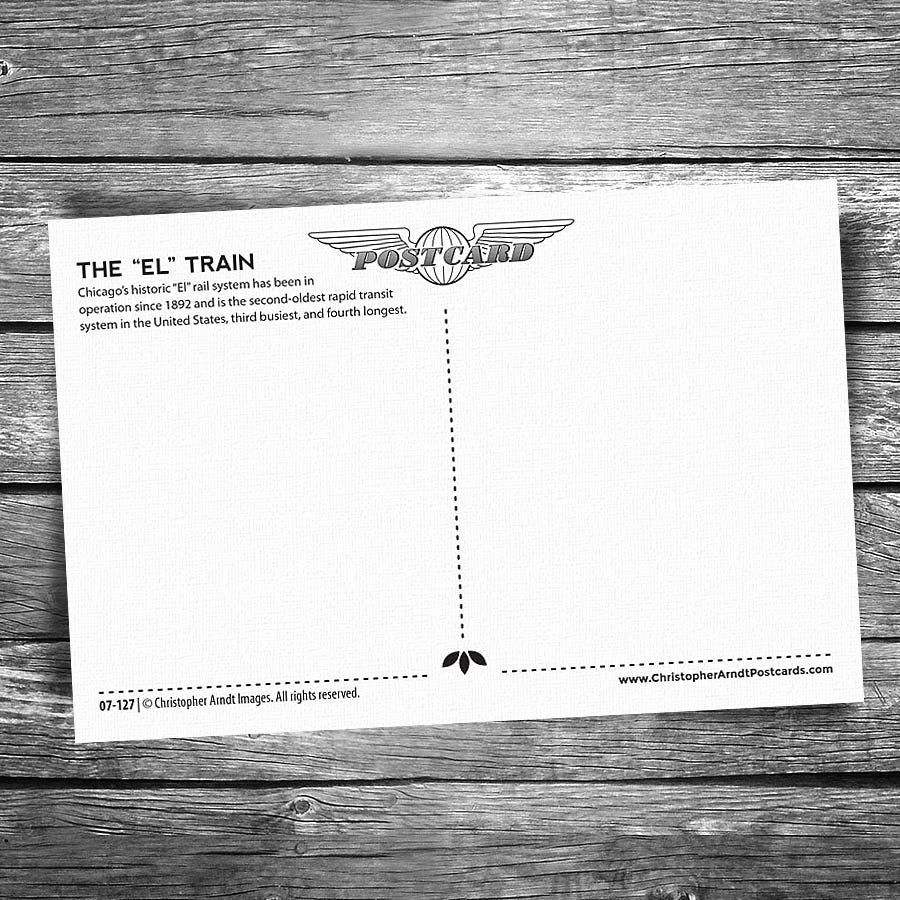 "El" Train Downtown Loop Postcard