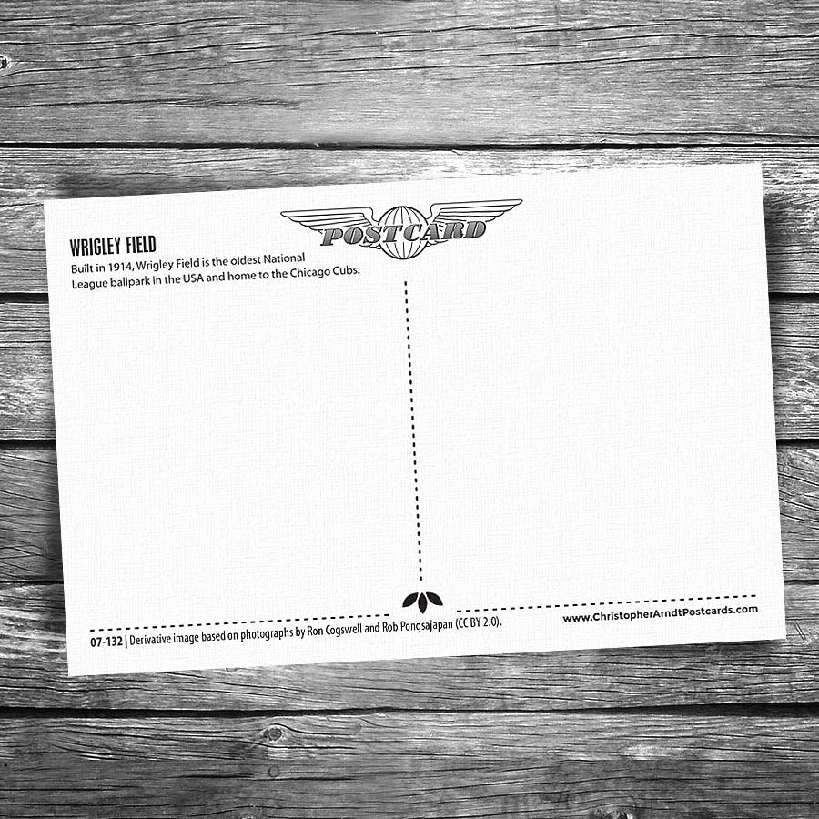 Wrigley Field Chicago Cubs Sign Postcard
