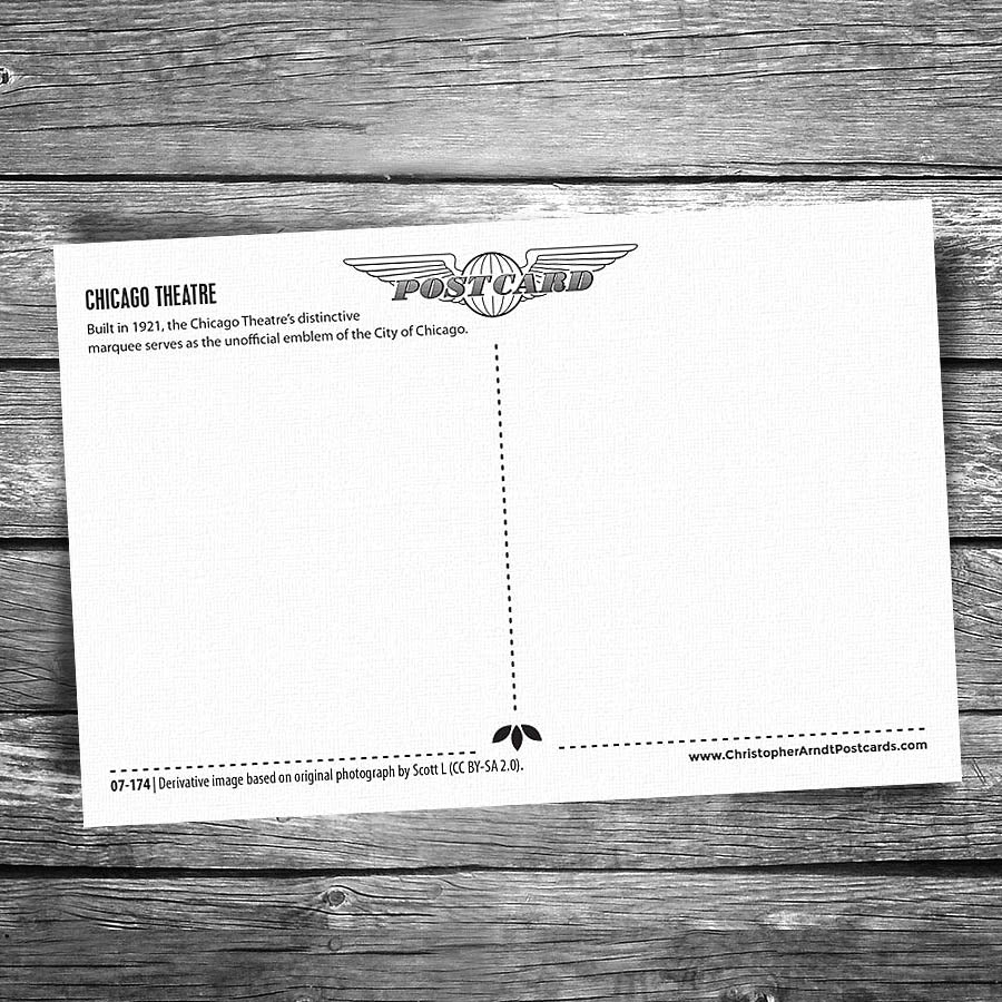 Snowy Chicago Theatre Postcard