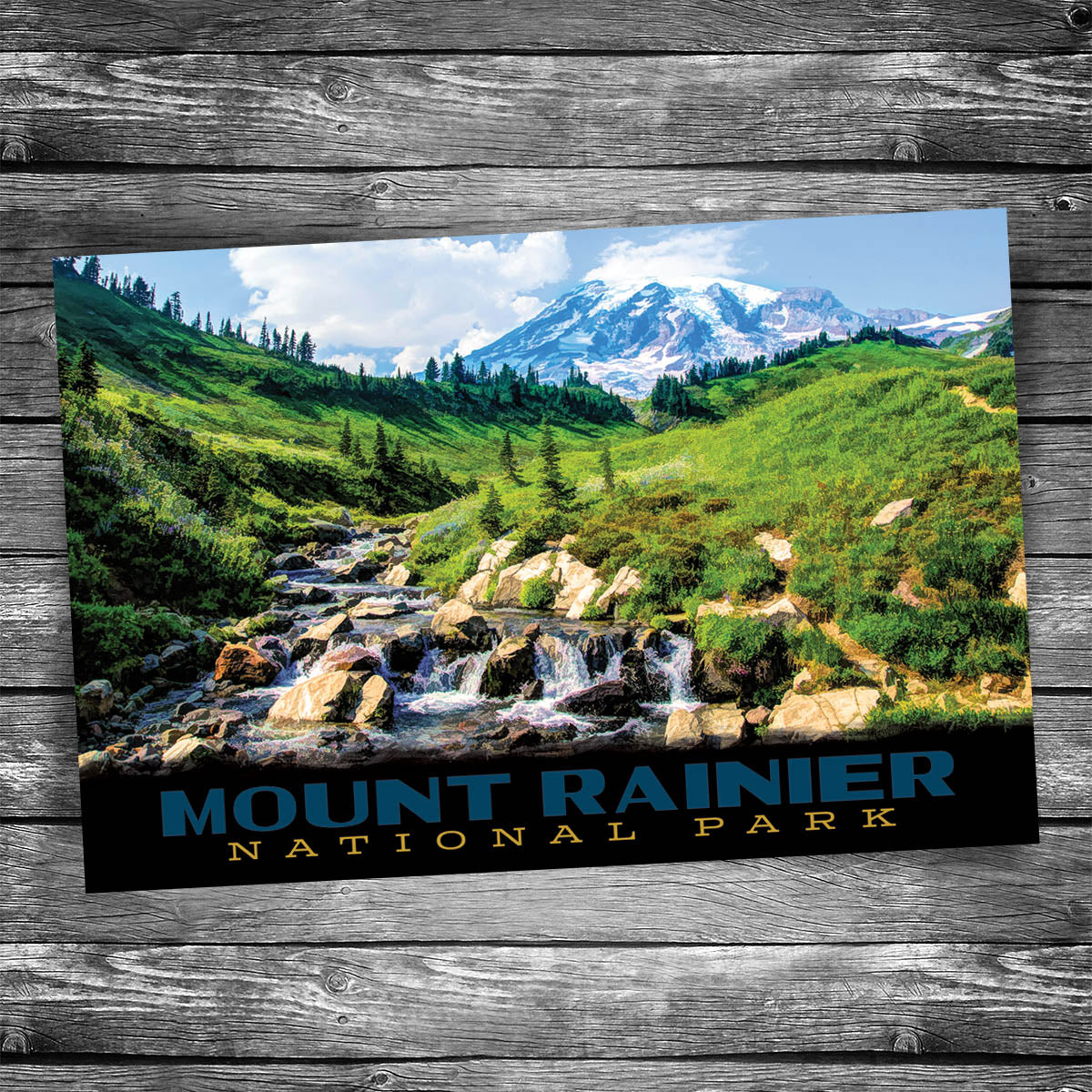 Mt Rainier Mountain Stream | 4x6 Postcard