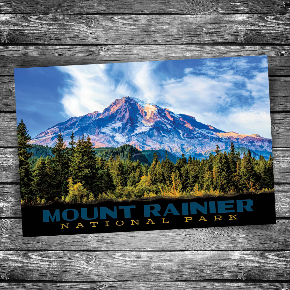 Mt Rainier Mountain Sunrise | 4x6 Postcard