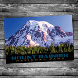 Mt Rainier Snow Sunset | 4x6 Postcard