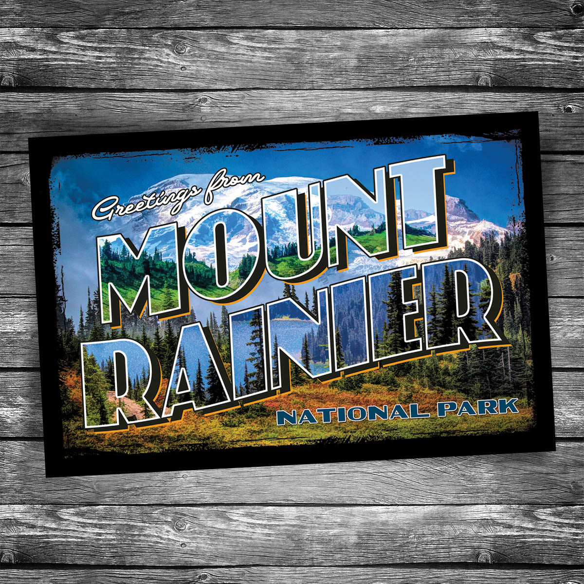 Greetings From Mt Rainier | 4x6 Postcard