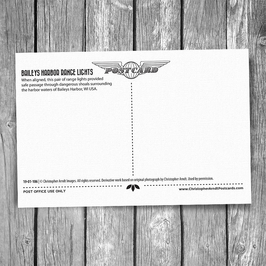 Baileys Harbor Range Lights Postcard