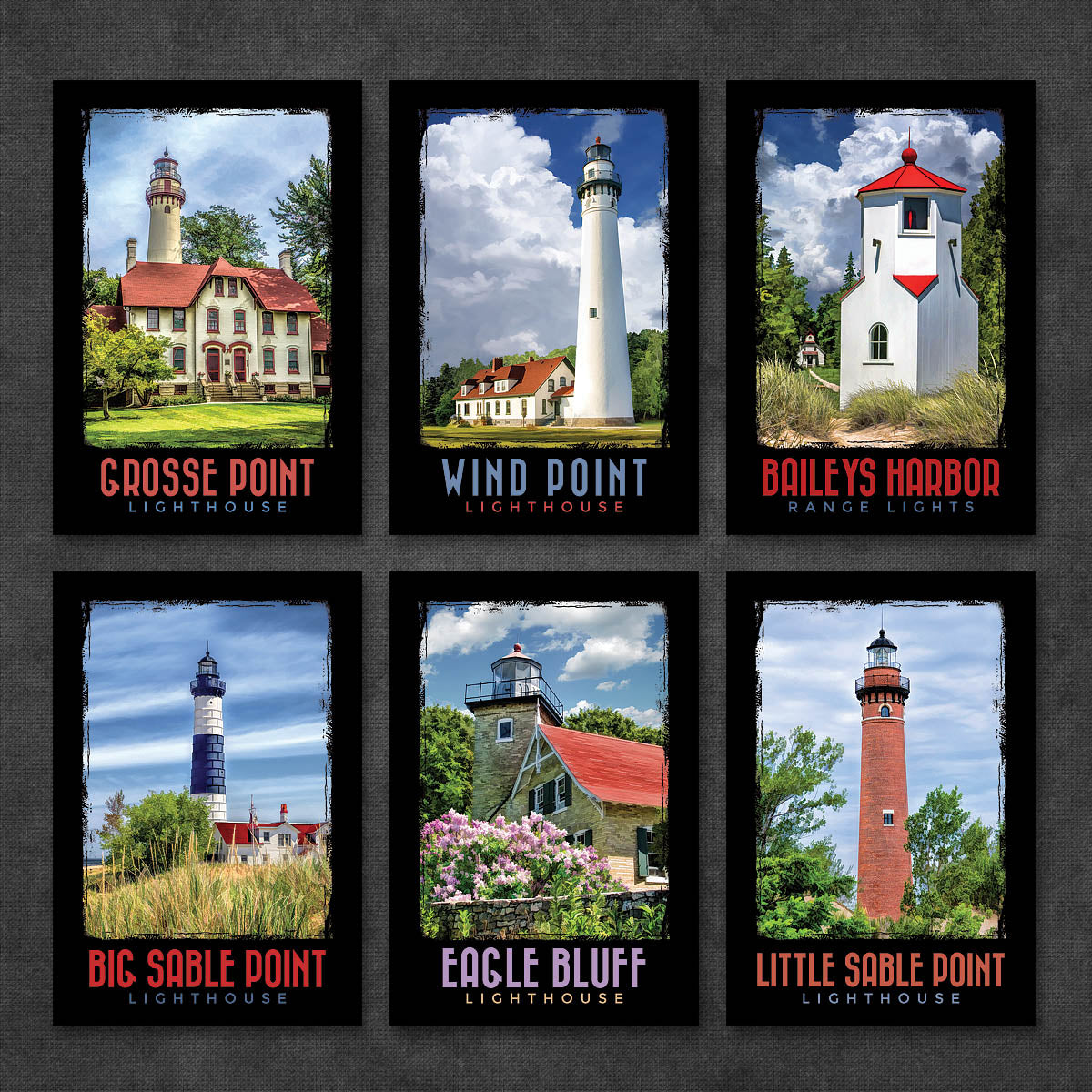 Great Lakes Lighthouse Postcards | Set of 18