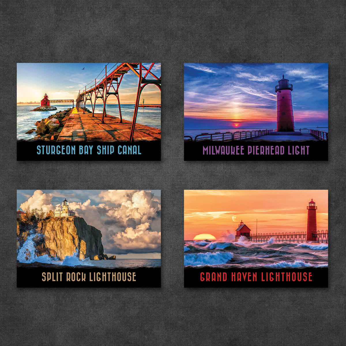 Great Lakes Lighthouse Postcards | Set of 18