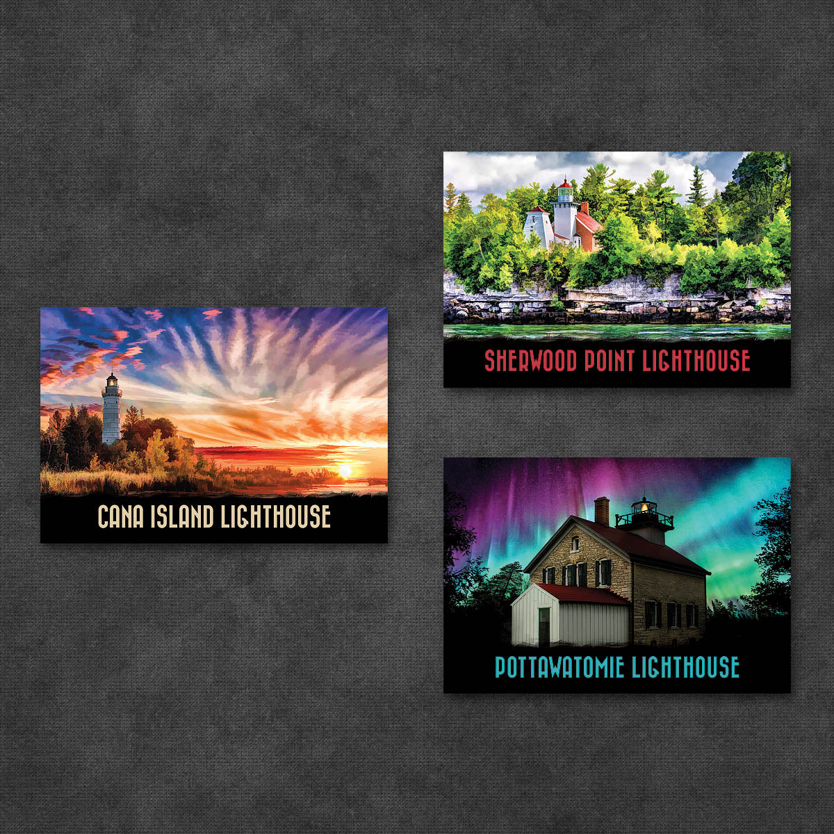 Great Lakes Lighthouse Postcards | Set of 18
