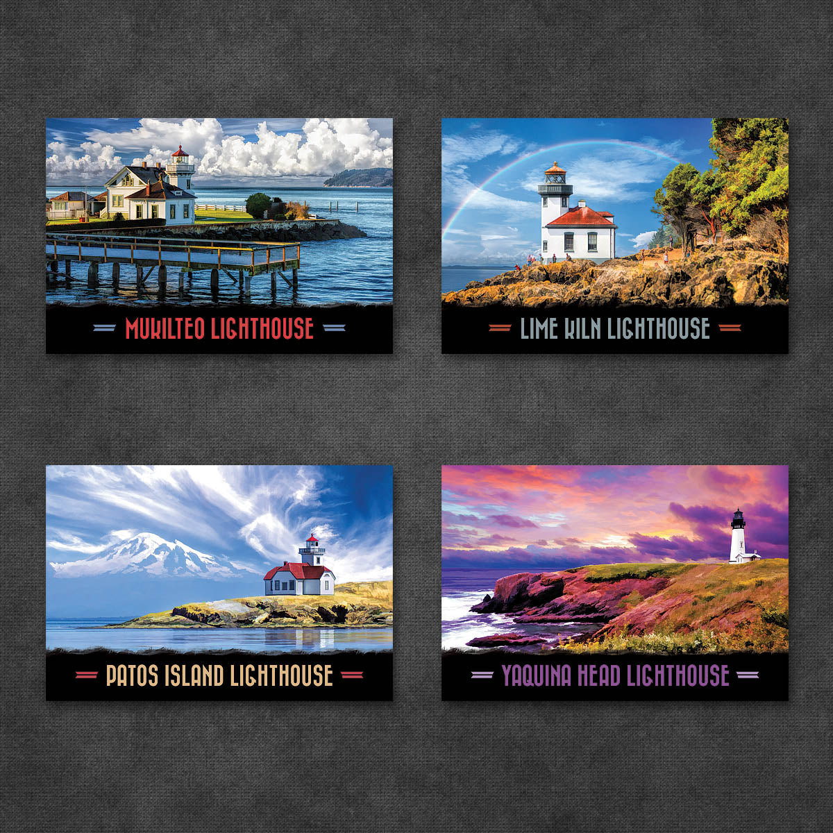 Pacific Coast Lighthouse Postcards | Set of 18