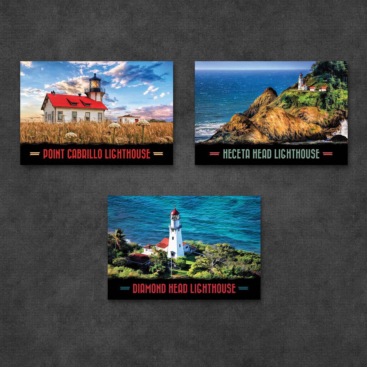 Pacific Coast Lighthouse Postcards | Set of 18