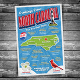 Greetings from North Carolina Postcard