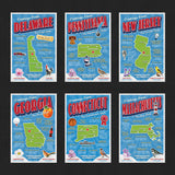 USA State Postcards | Set of 57
