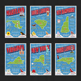 USA State Postcards | Set of 57