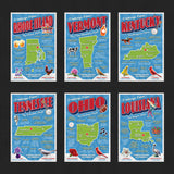 USA State Postcards | Set of 57