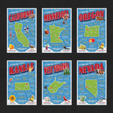 USA State Postcards | Set of 57
