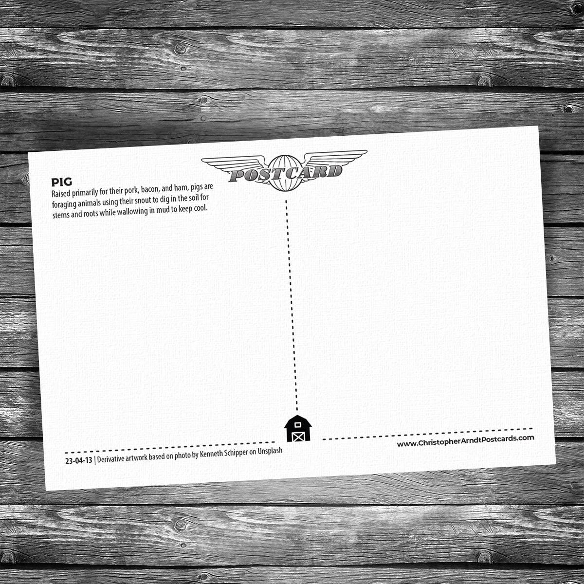 Piglet Postcard