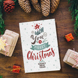 Word Tree Christmas | Blank Greeting Card - SET of 4