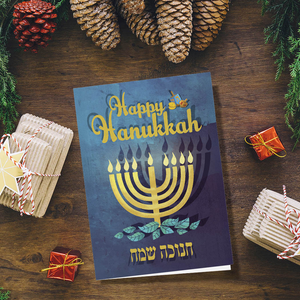 Happy Hanukkah | Blank Greeting Card - SET of 4