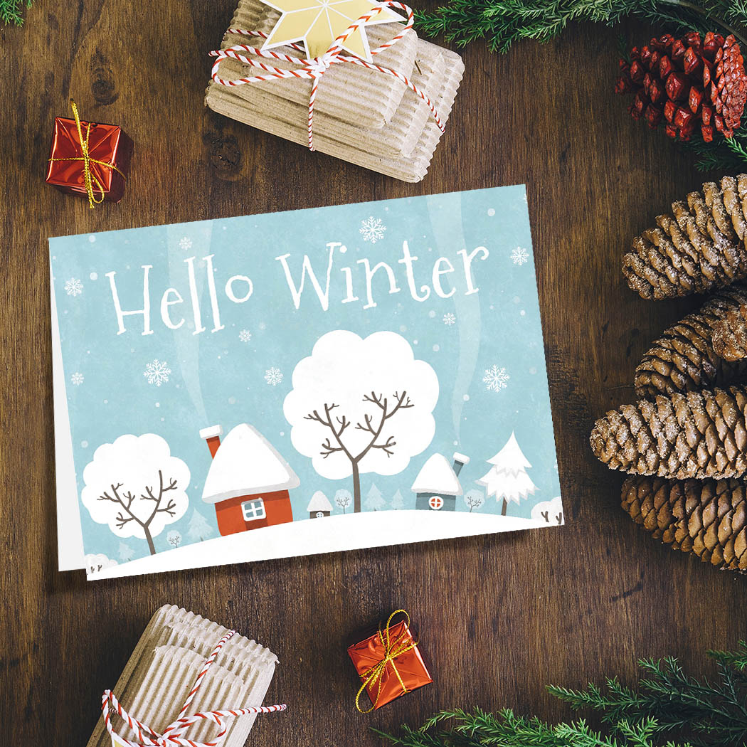 Hello Winter | Blank Greeting Card - SET of 4 – Christopher Arndt ...