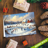 Country Skating Fun | Blank Greeting Card - SET of 4