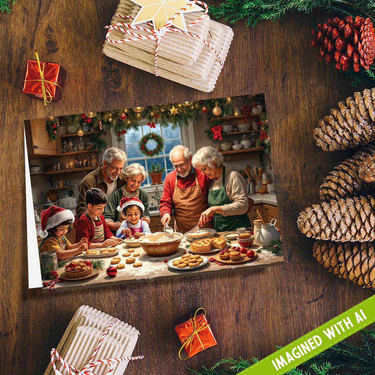 Christmas Baking Joy | Blank Greeting Card - SET of 4