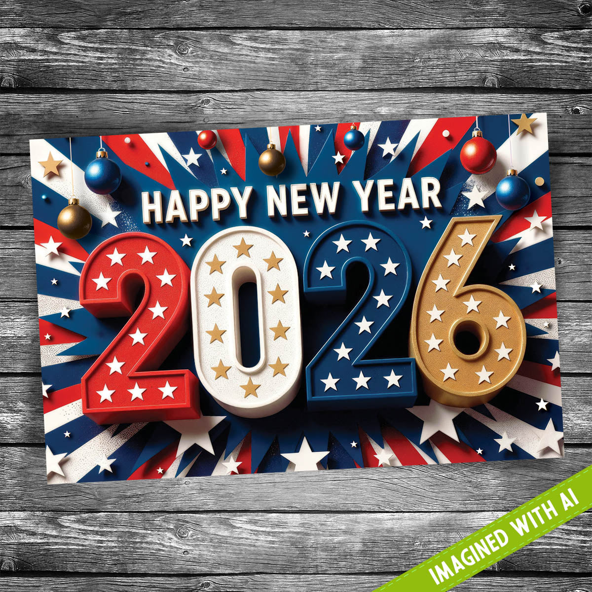 Happy New Year 2026 Postcard