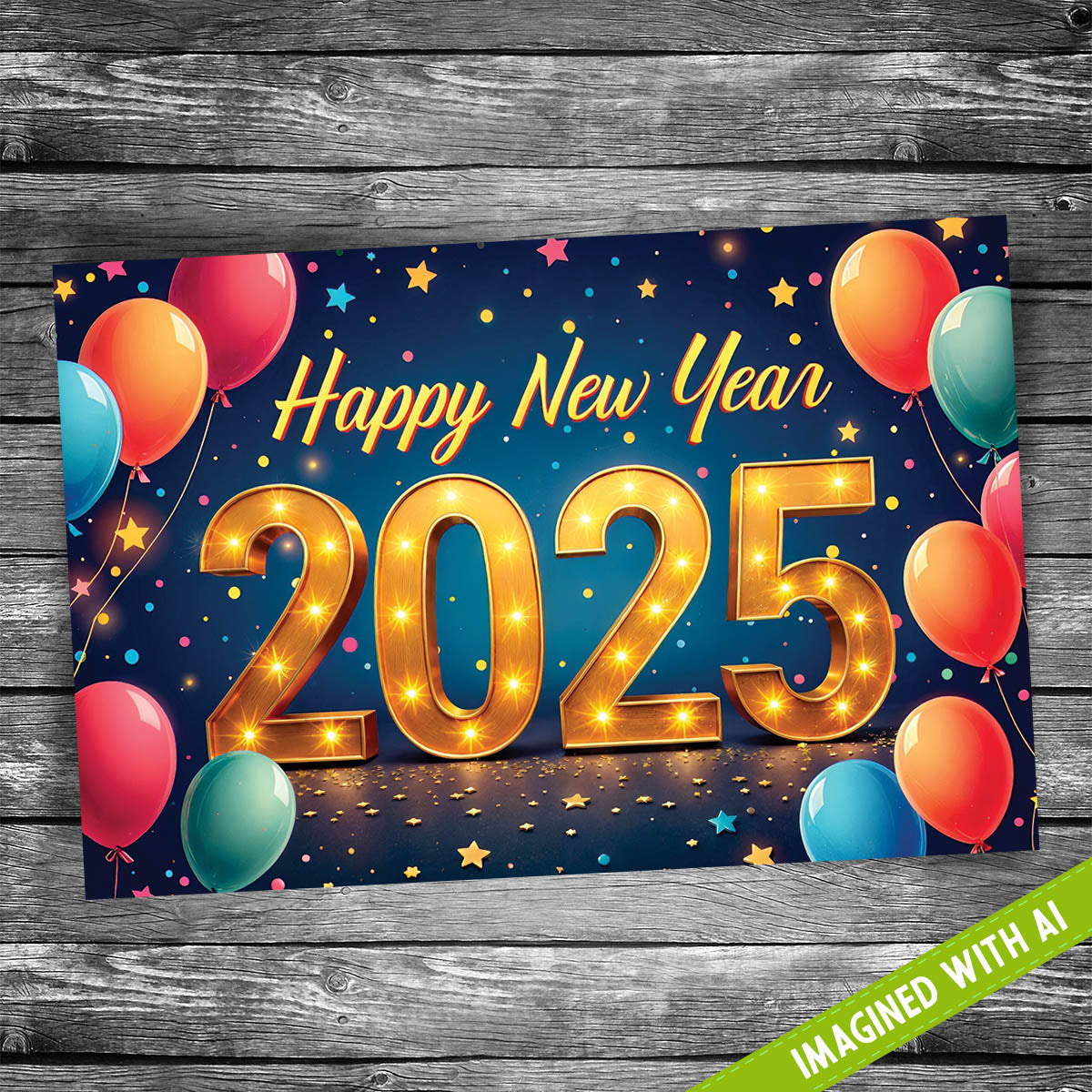 Happy New Year 2025 Postcard